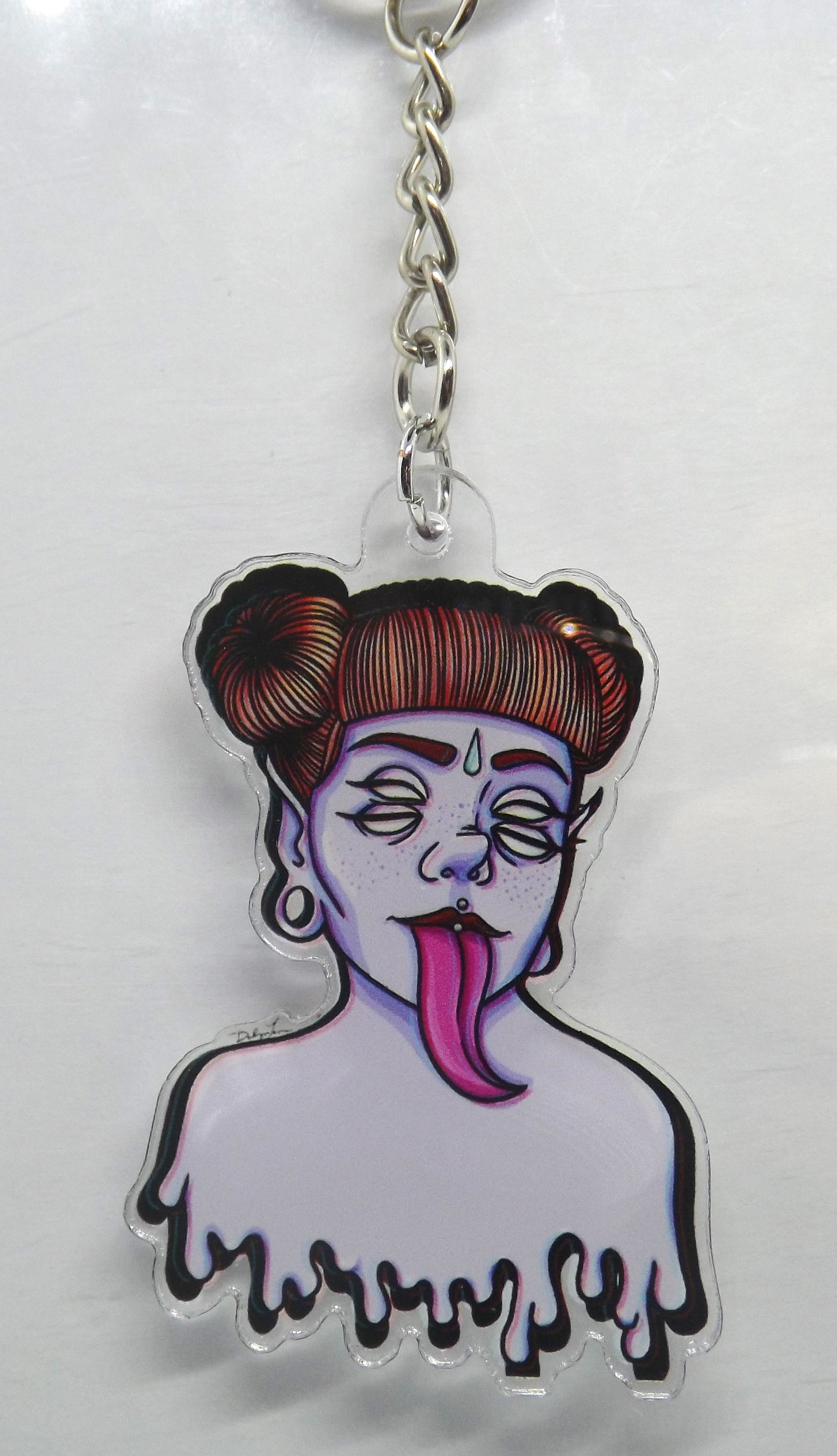 Kasolite keychain sardonic sloth art